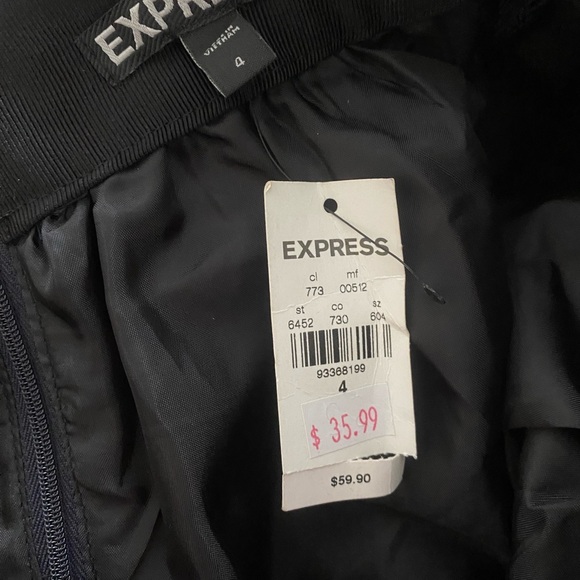 Express Black and Navy A-Line Skirt - Picture 4 of 4